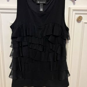 INC black ruffled top